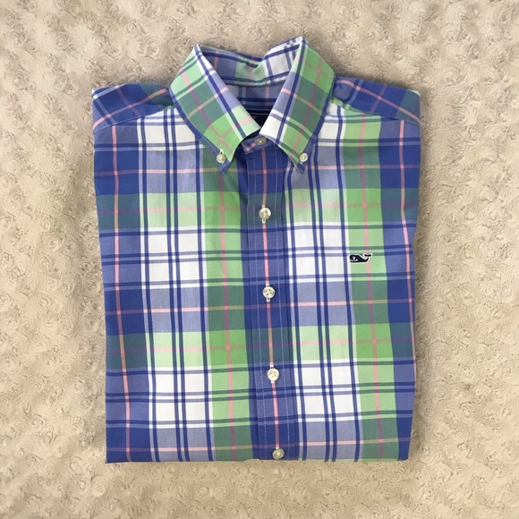 Vineyard Vines Other - Vineyard Vines Slim Fit Whale Shirt Plaid XS Blue